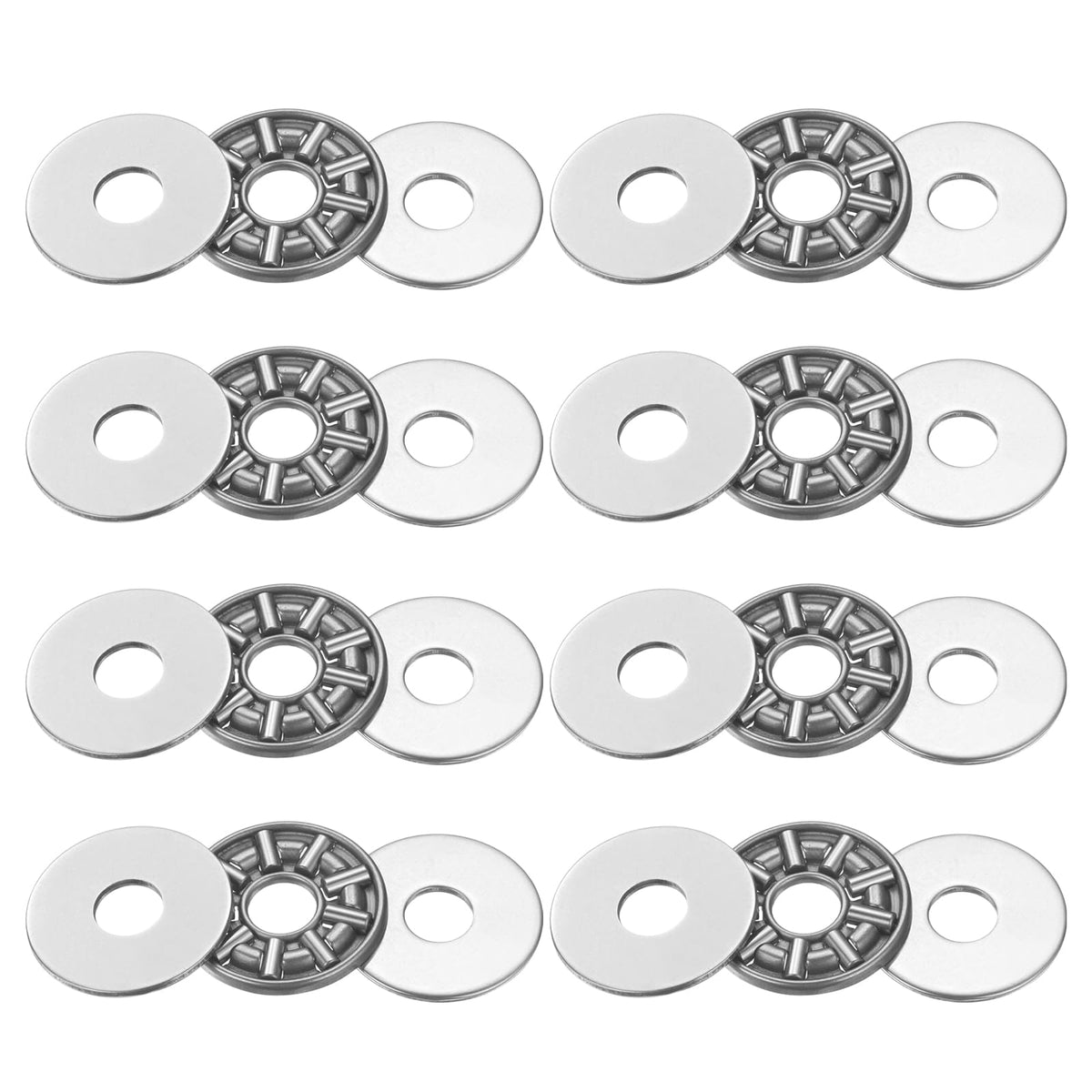 uxcell 8 Sets AXK0821 Thrust Needle Roller Bearings with Washers, ID 8mm