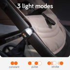 LED Stroller Lights (4-Pack) - Universal with 3 Light Modes (Constant/Pulse/Strobe), Buggy & Bike Lights Front and