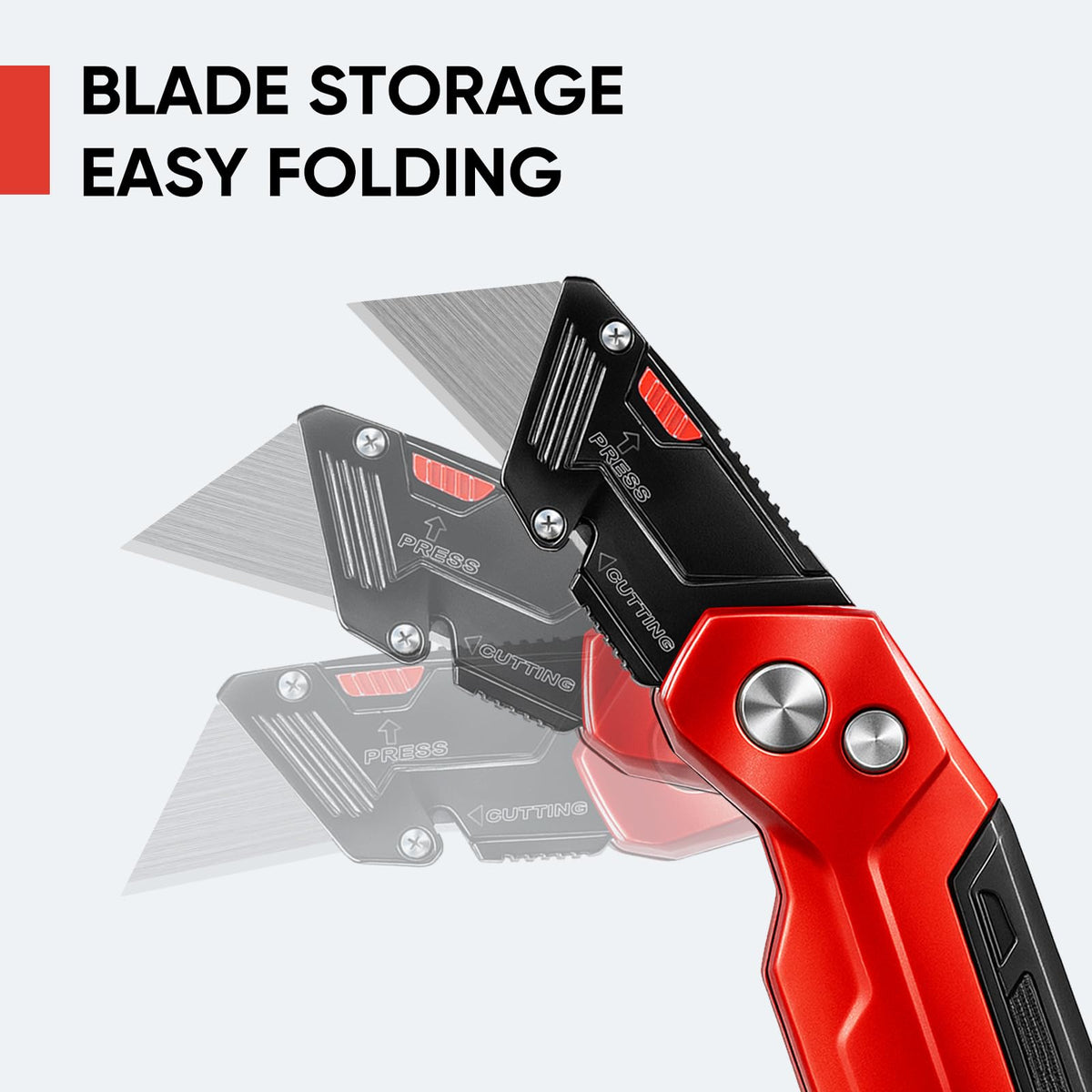 Folding Utility Knife, Heavy Duty Box Cutter with 13 Extra Blades