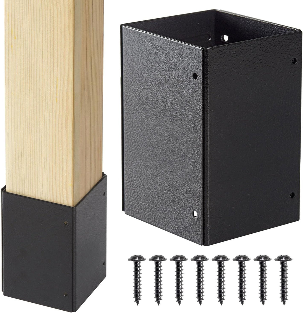 304 Stainless Steel Adjustable Post Protector (Range 3.3-6in), Protect mailboxes, Deck and Fences from rain and