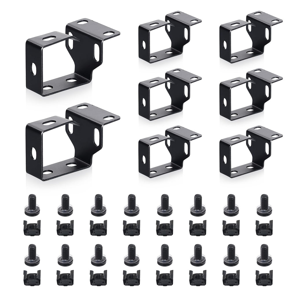 8 Pack Metallic Cable Manager D-Ring Hooks For Network Server Rack Cabinet, Cable Wire Management Bracket Mount Cords