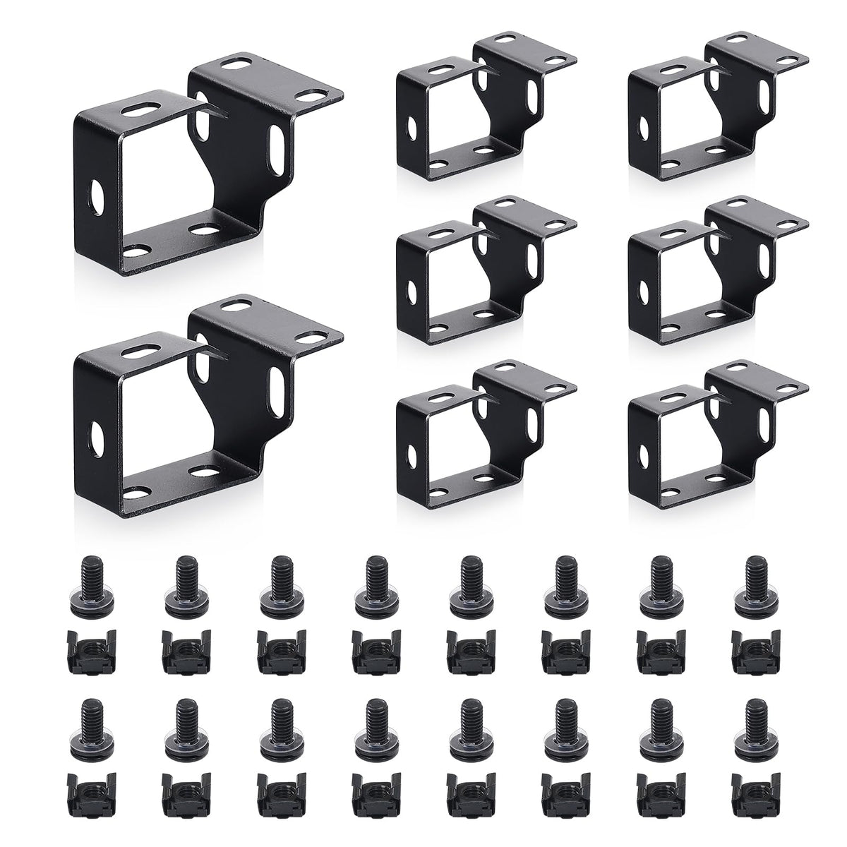 8 Pack Metallic Cable Manager D-Ring Hooks For Network Server Rack Cabinet, Cable Wire Management Bracket Mount Cords