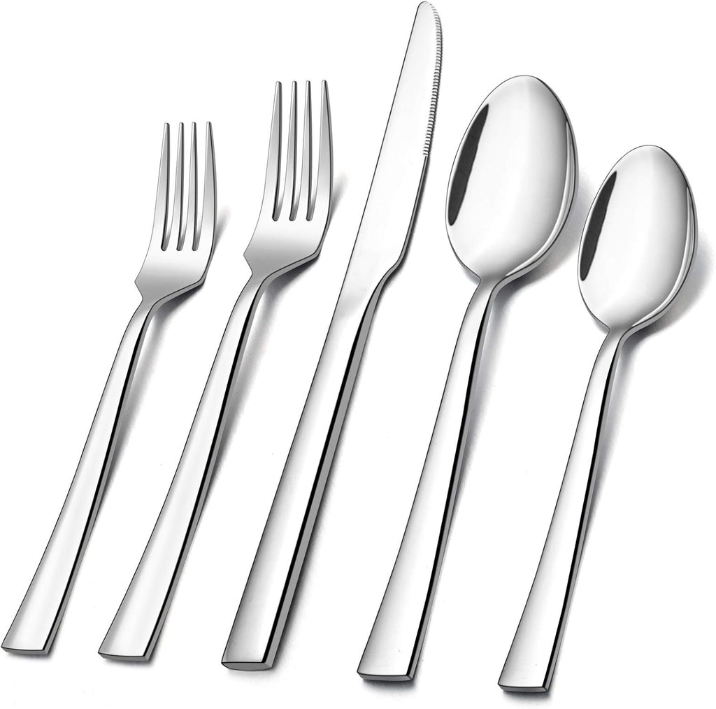 60-Piece Silverware Set, Stainless Steel Flatware Set for 12