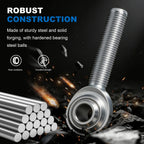 MDEOOSKY 2 PCS 5/8 Heim Joint CM10 Rod End Bearing, 5/8-18 Right Hand Male Thread with Jam Nuts, Ideal for Machinery and Automation