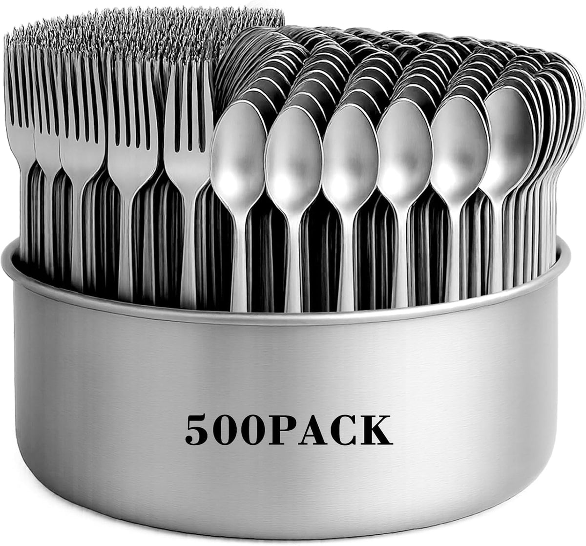 500 Pcs Forks and Spoons Silverware Set for 250 Stainless Steel Flatware Cutlery Set Forks and Spoons Bulk Silverware