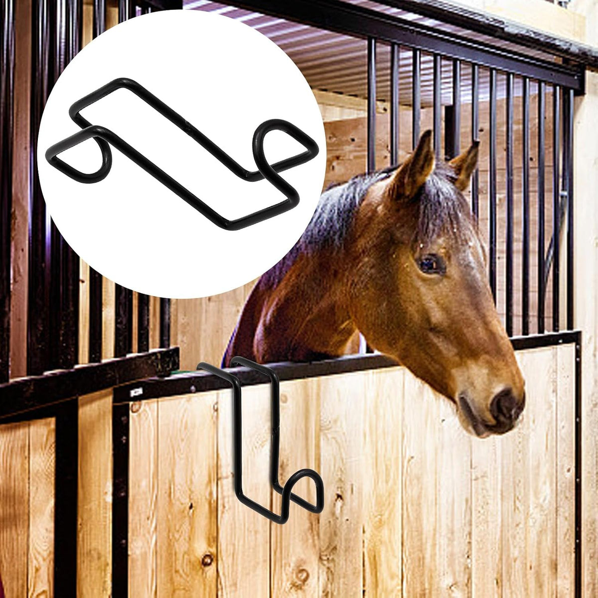 4 Inch Tack Hook Over Rail Bridle Hooks Heavy Duty Horse Water Bucke (2PCS)