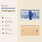 SUP Exam Plus Nitrile Gloves, Powder-Free Disposable Med Blue 1000 Ct (S)