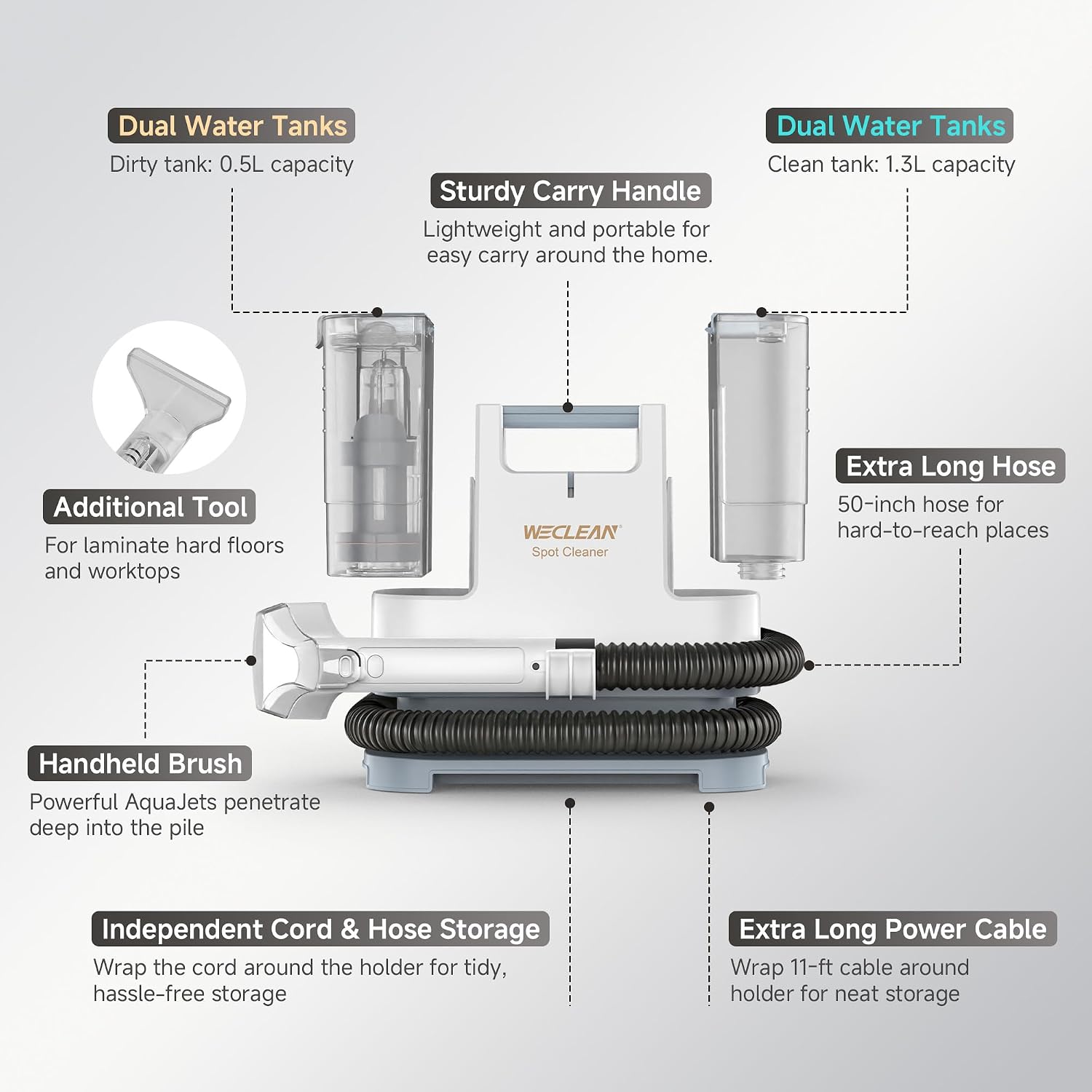 C1 Portable Extractor for Couch and Carpet Cleaner Upholstery Cleaner with Deep Cleaning Solution