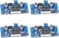 LM2596 LM2596S DC-DC Buck Converter - Voltage Adjustable 4.0-40V to 1.25-37V 2A Power Supply Module with LED Voltmeter Display (Pack of 4)