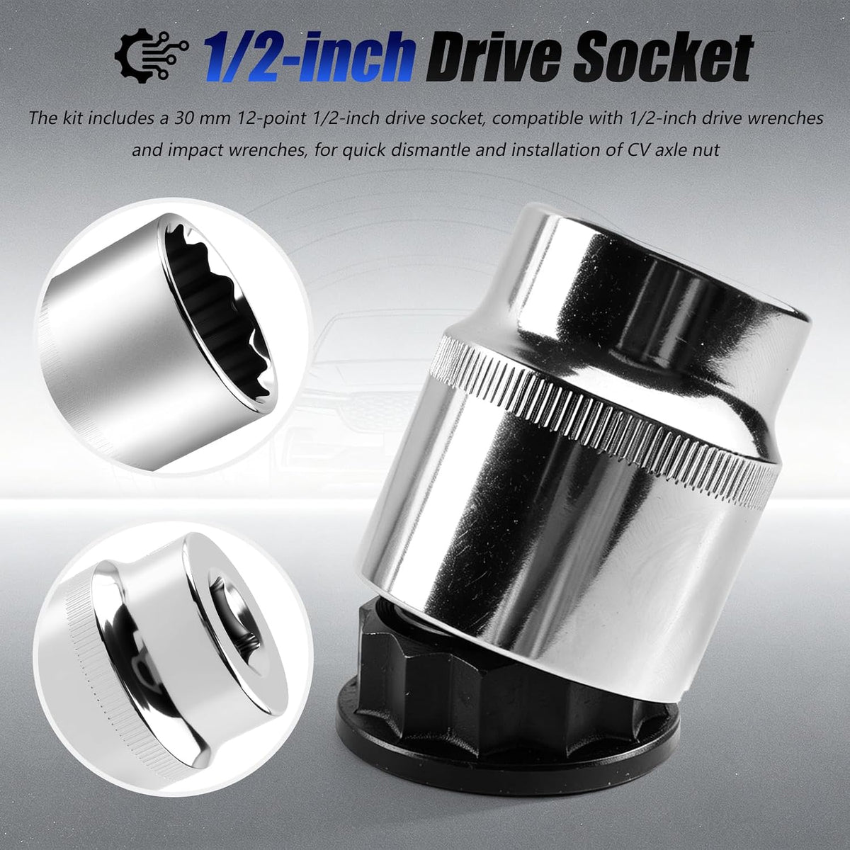 2PCS M22x1.5 Front & Rear CV Axle Nut,Spindle Nut OEM#90080-17238