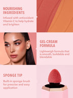 Color Bloom Dayglow Liquid Blush Makeup for Cheeks Shimmer Finish - Devoted