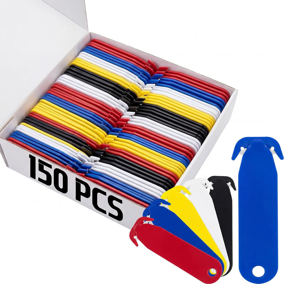 Safety Box Cutter, Stainless Steel Blade, Multicolor, 150 Pcs