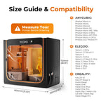 Large Resin 3D Printer Enclosure with Ventilation Kit & LED Light