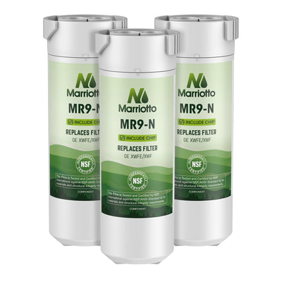 XWFE (Built-in CHIP) Refrigerator Water Filter Pack of 3