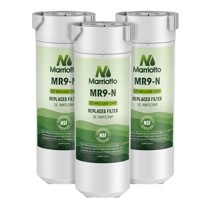 XWFE (Built-in CHIP) Refrigerator Water Filter Pack of 3