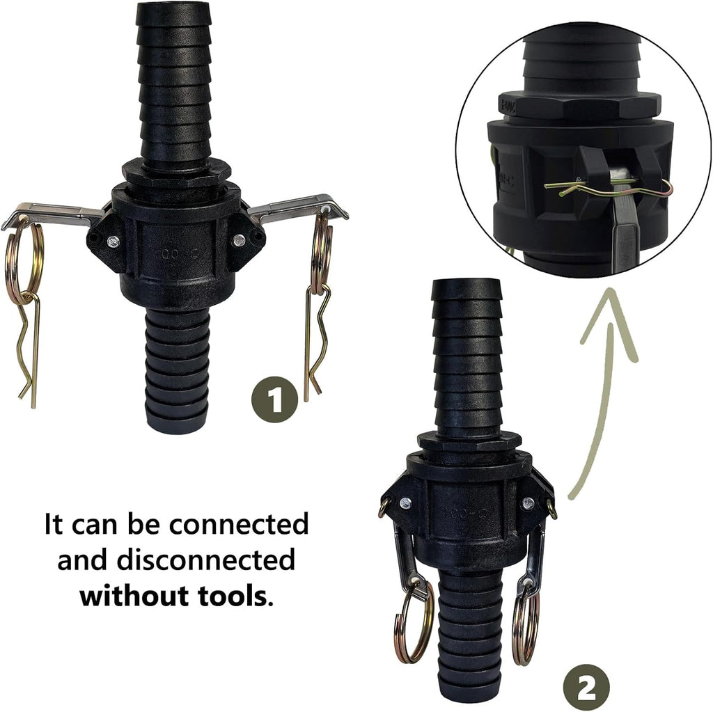 Camlock Fittings 1" Type C & E Polypropylene Cam Groove Hose Fitting