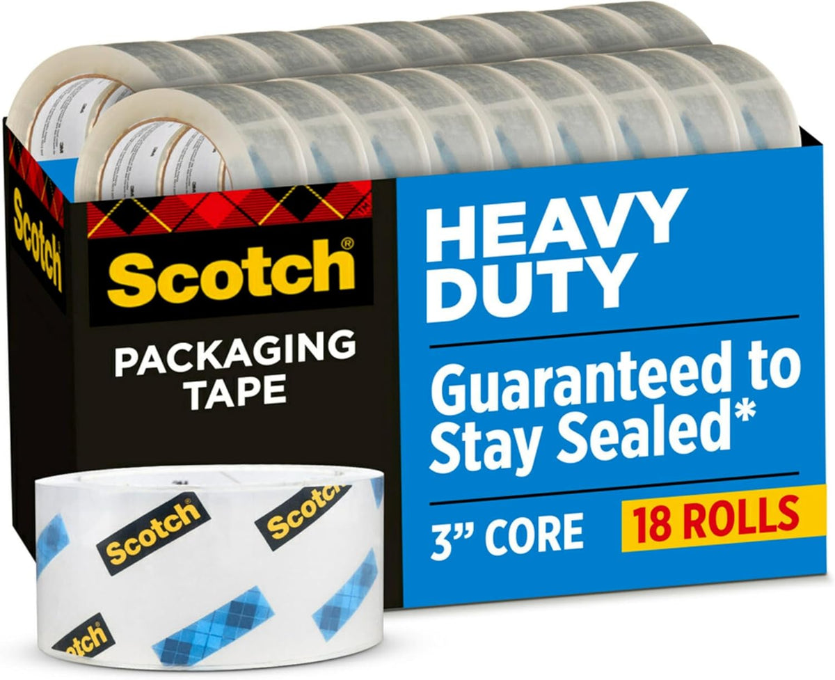 Heavy Duty Packing Tape Refill, 1.88 in x 54.6 yd, 18 Rolls