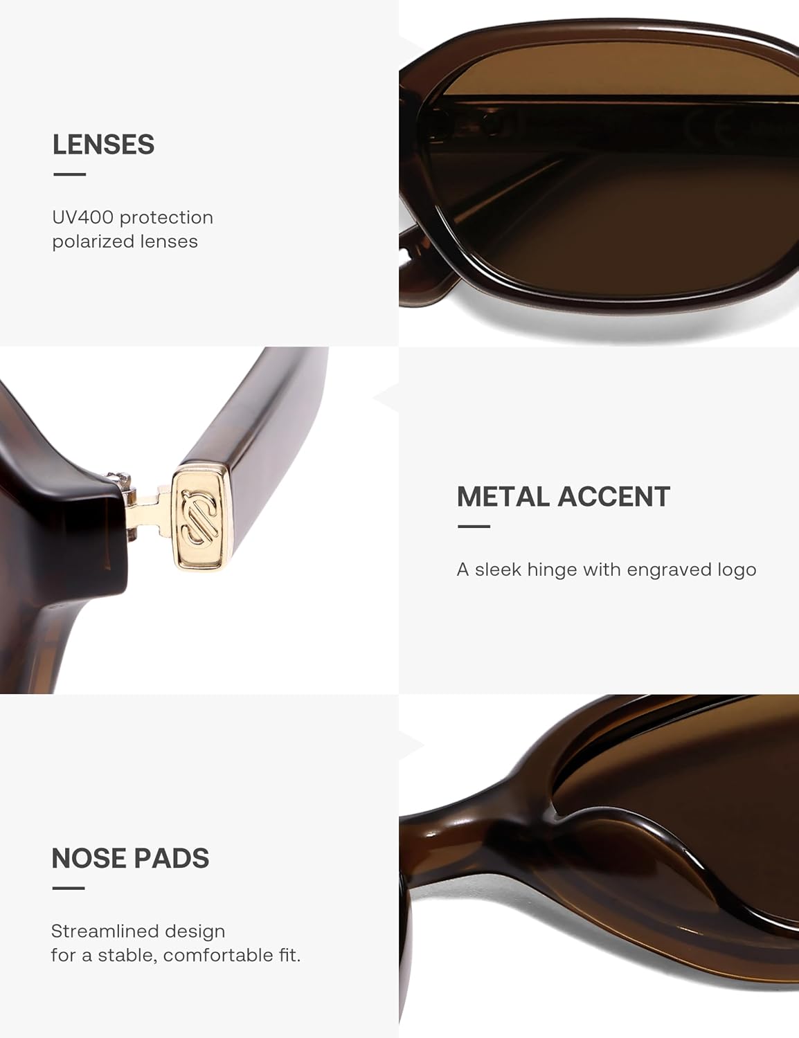 Retro Rectangle Polarized Sunglasses for Women Men SJ2629 | Trendy Hexagon Narrow Chic Y2K Shades Sunnies