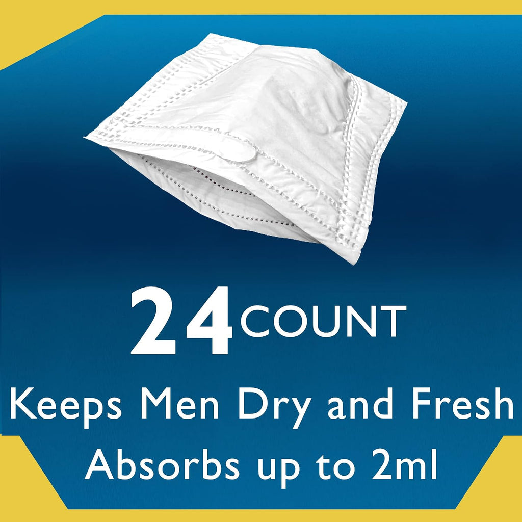 + Hygienic Male Pad – 24 Pcs Incontinence Guards for Men Super Absorbent Urinary Drip Sleeves Prevents Leaks, Bad