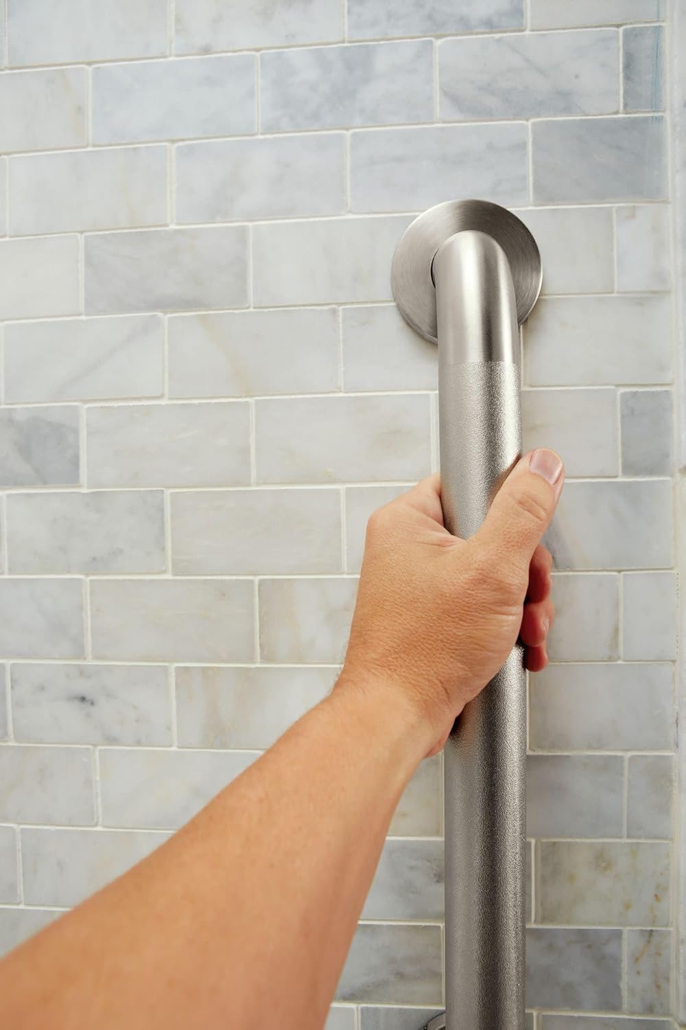 Home Care Bathroom Safety 18 Inch Stainless Steel Handicap Grab Bar for Bathtub and Shower, Slip Resistant Finish