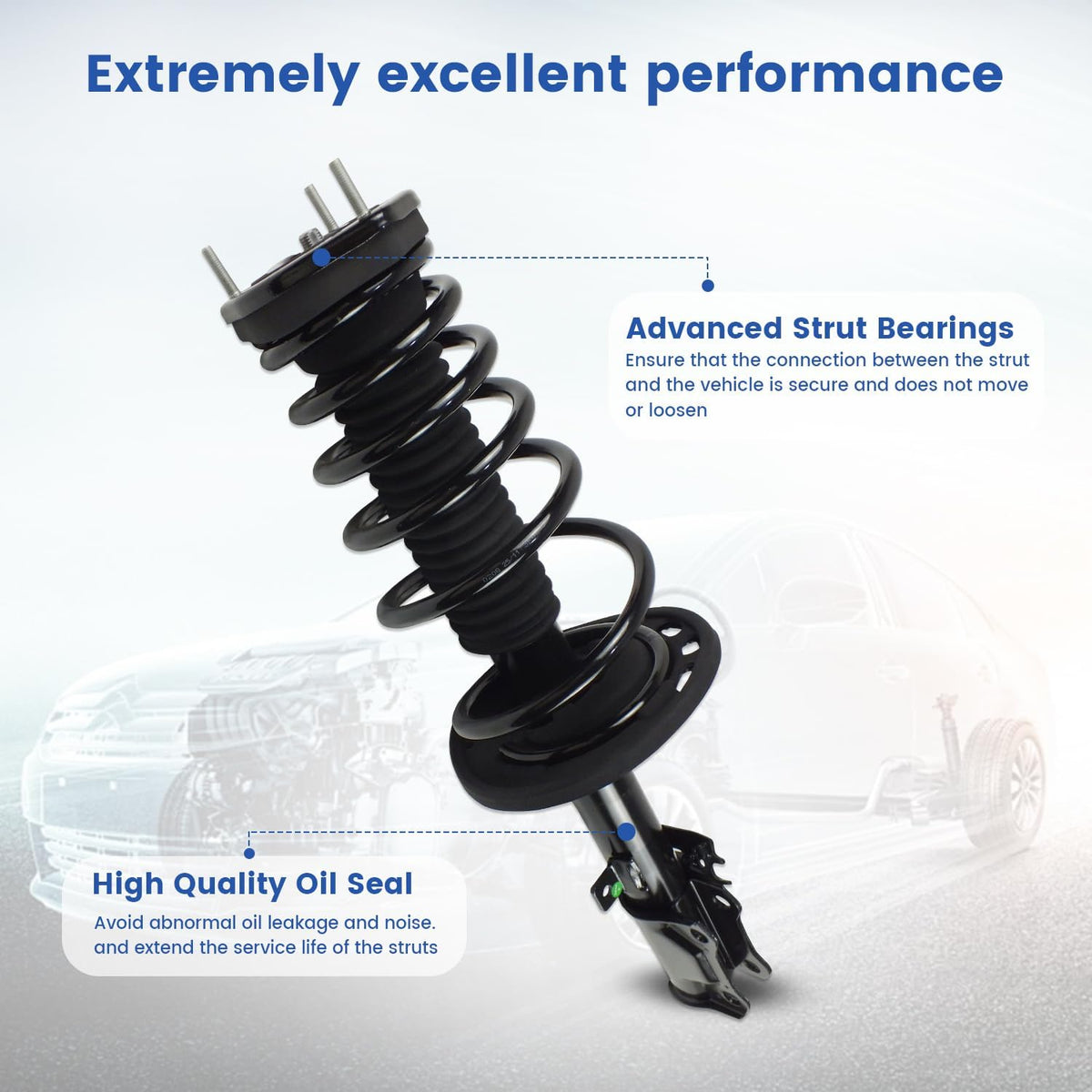 Rear Shock Absorber Complete Struts Assembly Fit for 2007-2011 Toyota Camry 2.4L 3.5L (Exc. SE), 2006-2012 Avalon 3.5L, Replace 172310 172309