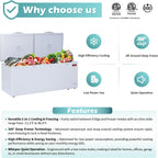 76"W Commercial Chest Freezer, Deep Freezer Top Open Door
