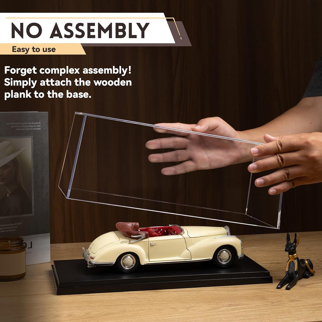 1:18 No Assembly Diecast Display Case with Plastic Base Car Display Case | Acrylic Diecast Model Car Display Case