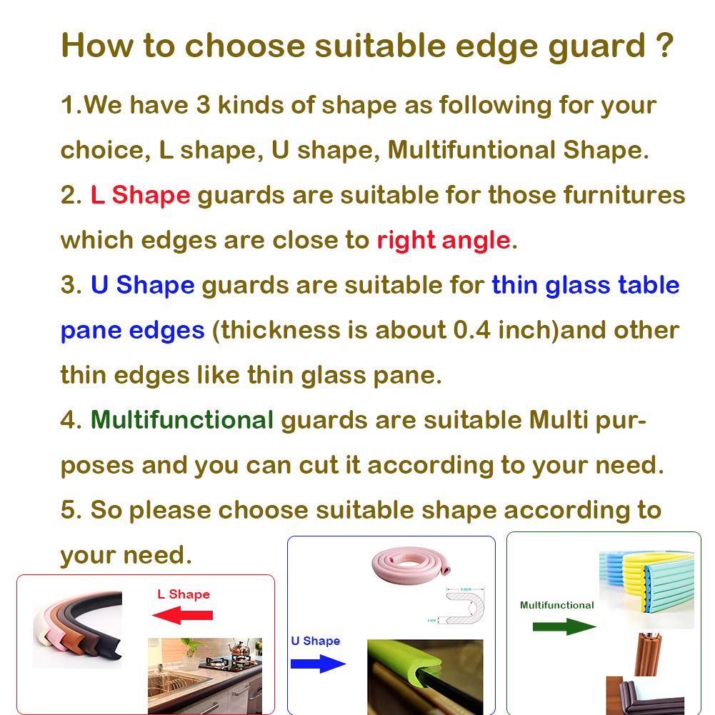 L Shape Furniture Table Edge Protectors Foam 6.5 FT Black