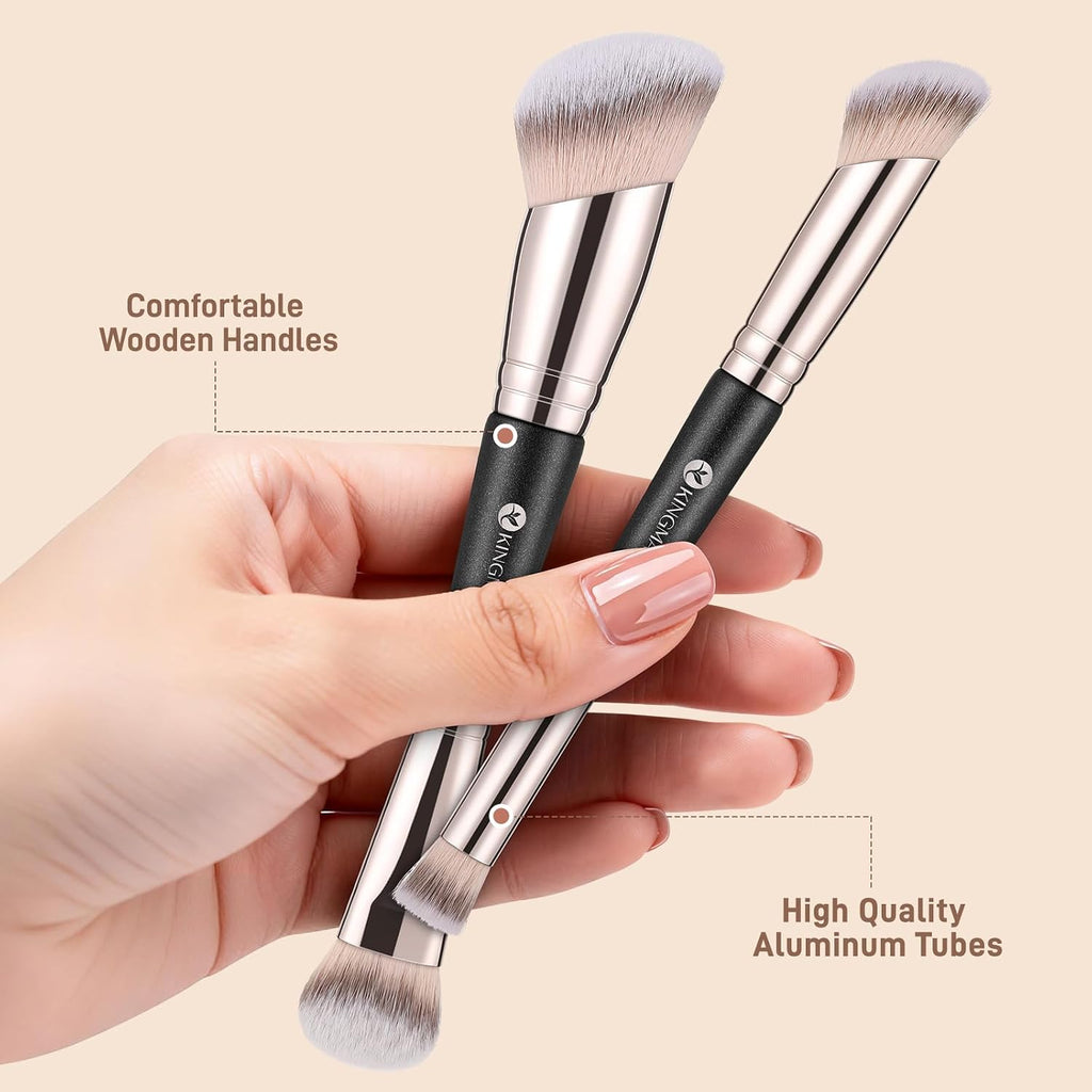 Foundation Concealer Brushes, 2Pcs Premium Duo-End Makeup Brush Set