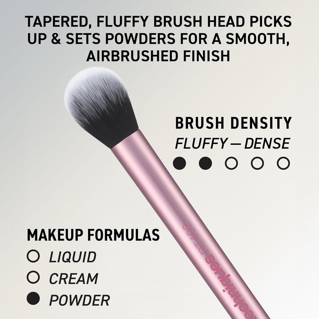 6 Piece Everyday Essentials Makeup Brush Set, Includes 4 Brushes & 2 Makeup Sponges, For Foundation, Blush, Bronzer