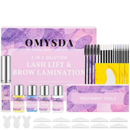 Lash Lift Kit Brow Lamination Kit 2 in 1 Solution, Professional Eyebrow and Eyelash Perm Kit, 6-8 Weeks Long Lasting