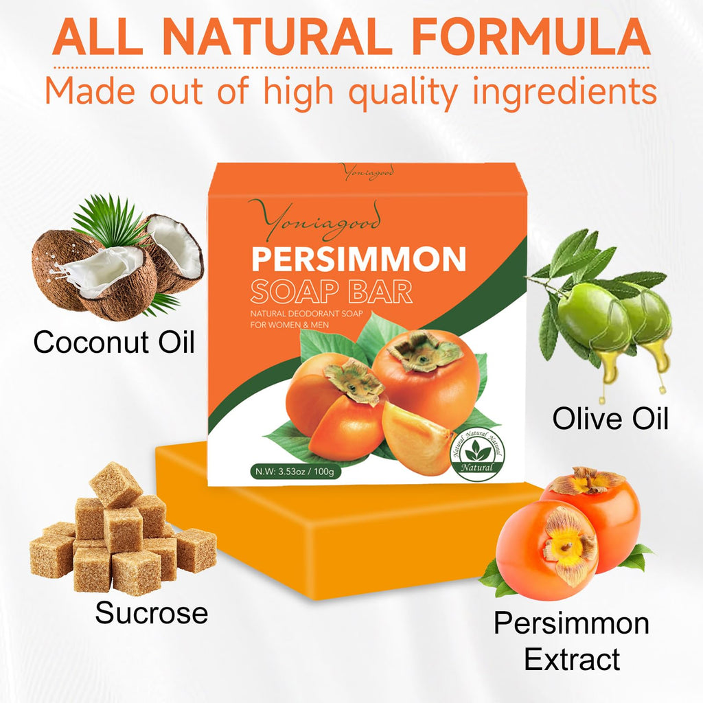 3 PCS Persimmon Soap for Body Odor Control, Old People Smell
