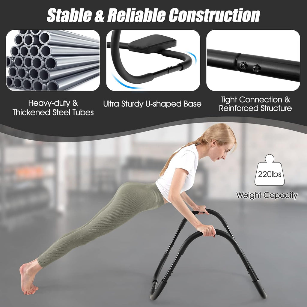 Ab Cruncher, Abdominal Trainer Sit up Assistant Roller with Padded Headrest, Fitness Exercise Training Machine for