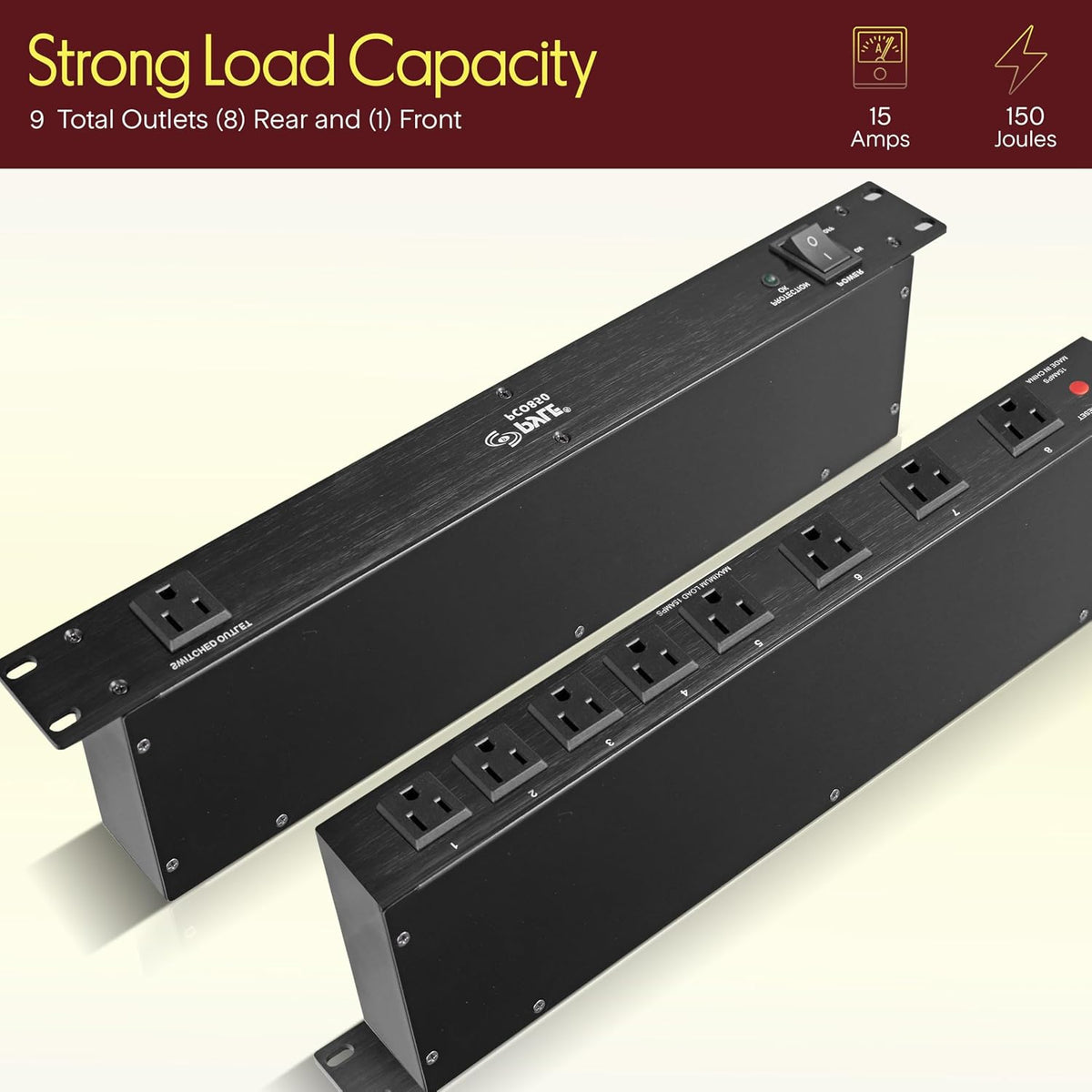 1U Rack Mount Power Conditioner – 7 Outlet Surge Protector
