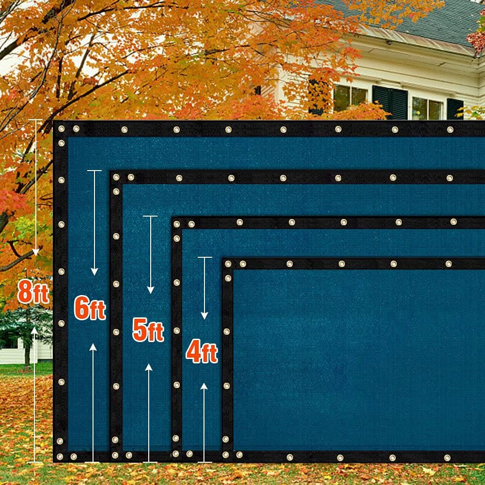 iCover 6x50ft Privacy Screen Fence, Outdoor Fencing Panels, Garden Windscreen Mesh Shade Sail Net Barrier, Include