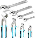 8-Piece Adjustable Wrench & Water Pump Pliers Set, 12/10/8/6 Inch, 4Pcs Adjustable Tongue and Groove Joint Pliers and