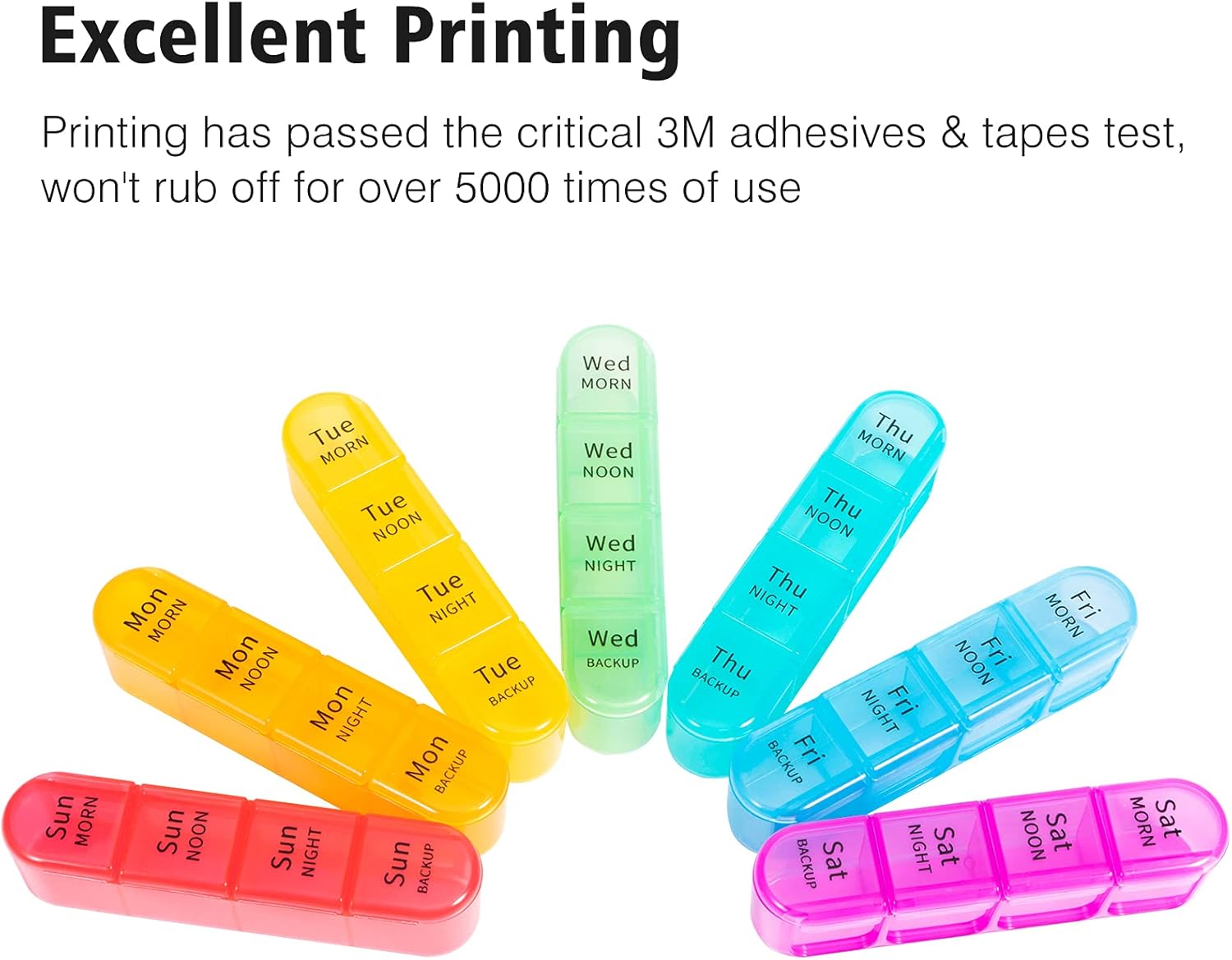 Pill Organizer 4 Times a Day - Pill Box 7 Day, Large Weekly Medicine Pill Organizer for Travel with Removable