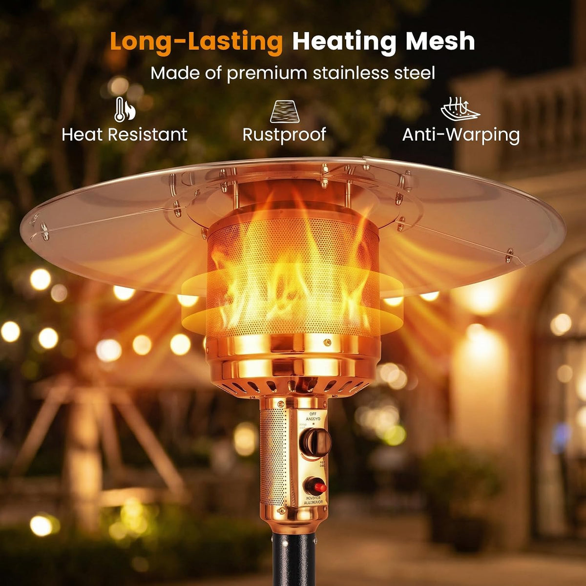 50,000 BTU Propane Patio Heater with Easy Ignition, Black