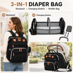 Diaper Bag Backpack with Changing Station, Large Waterproof Travel Baby Bag