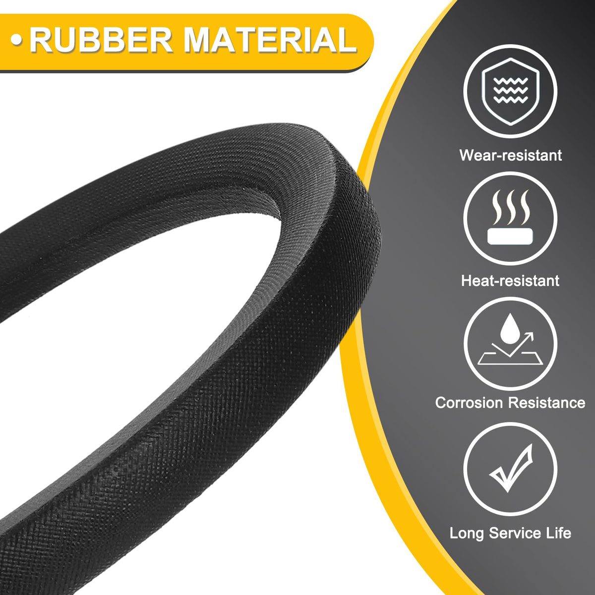 uxcell C68 Drive V-Belt 68 Inch (1727mm) Inner Circumference x 22mm Width x 14mm Height, Rubber V Belt for Power Transmission