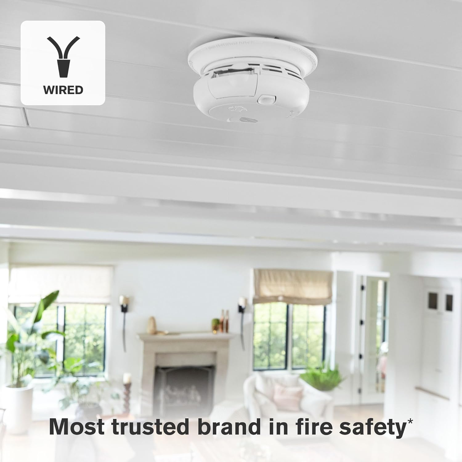 Combination Smoke & Carbon Monoxide Alarm, Interconnect Hardwire Detector with Battery Backup and Voice & Location