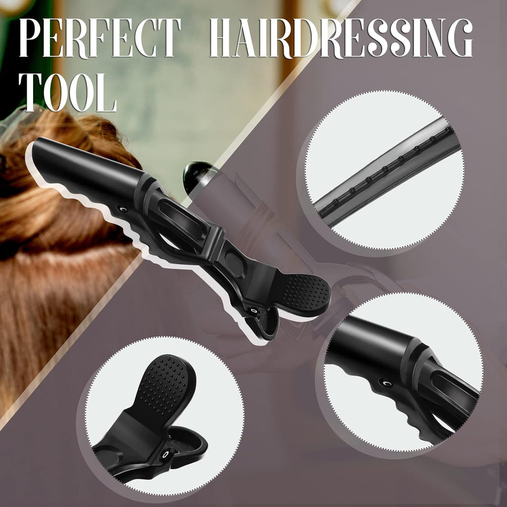 80 Pack Alligator Wide Teeth Hair Sectioning Clips for Women Home Styling (Black)
