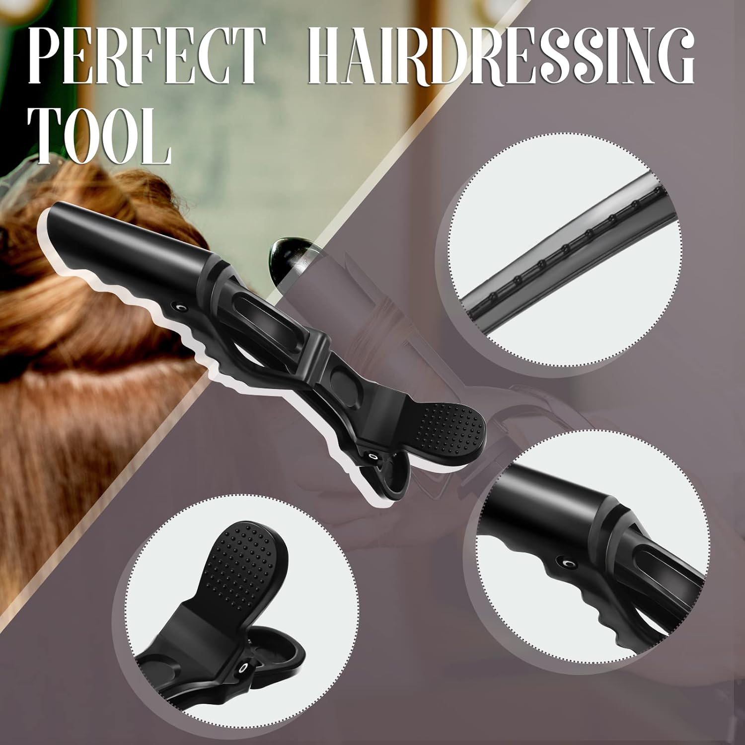80 Pack Alligator Wide Teeth Hair Sectioning Clips for Women Home Styling (Black)