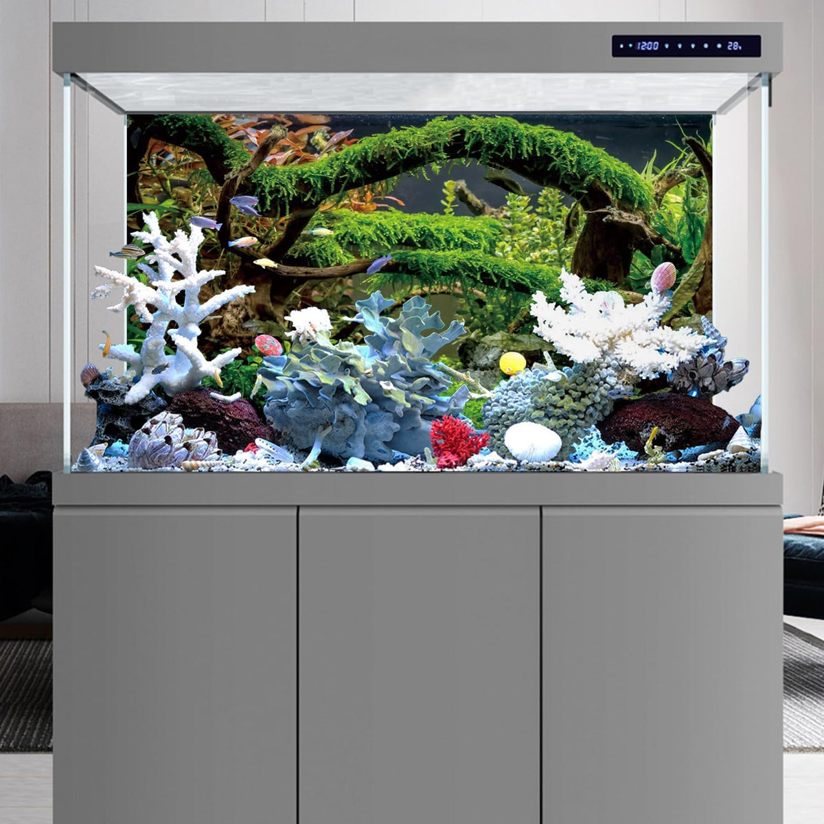 36x18 in Arch Branch Aquarium Backdrop Aquatic Plant Fish Tank Background