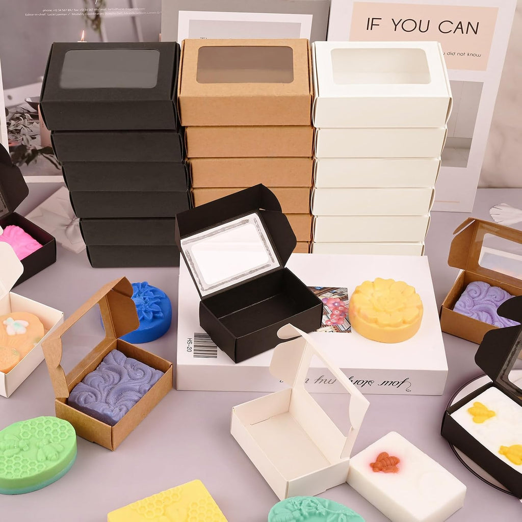 Soap Boxes for Homemade Soap, Soap Packaging Gift Box with Window