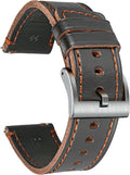 Leather Watch Bands for Men, Horween Quick Release Leather Watch Strap Vintage Watch Replacement Wrap of 18mm, 20mm