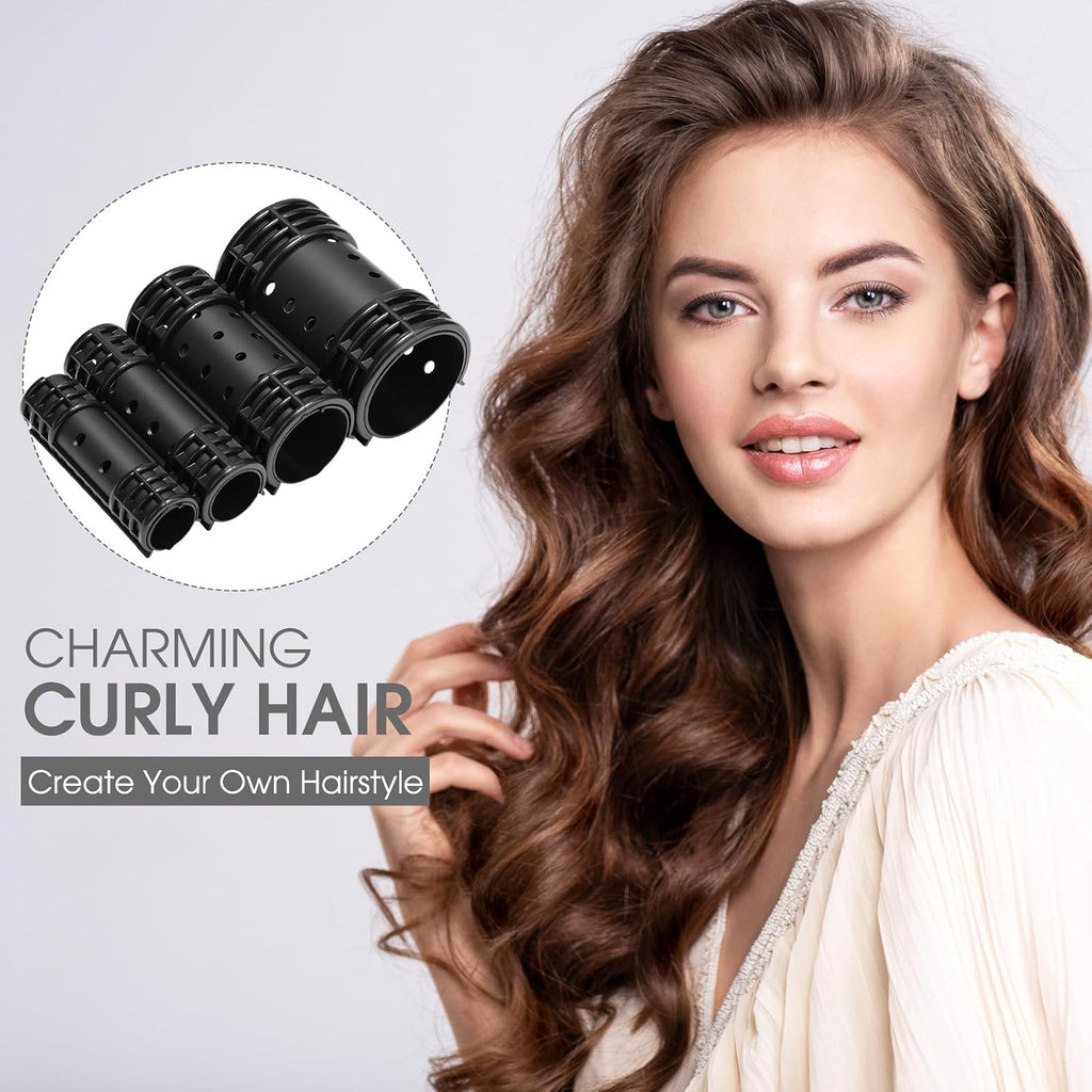 65Pcs Hair Rollers with Clips for Women,Black