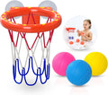 Bath Toys - Bathtub Basketball Hoop for Toddler Kids | with 3 Colorful Mold-Free Balls Set and Strong Suction Cups