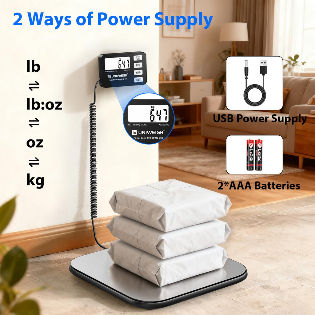 Shipping Scale 440lb/0.35oz Accuracy Digital Postal Scale | Packages Scale with PCS/Hold/Tare Function,Postage Scale