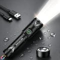 Rechargeable Flashlight with Ignition Lens &Magnetic Base,EDC Tactical Flashlights High Lumens 4000,LED Pocket Flash
